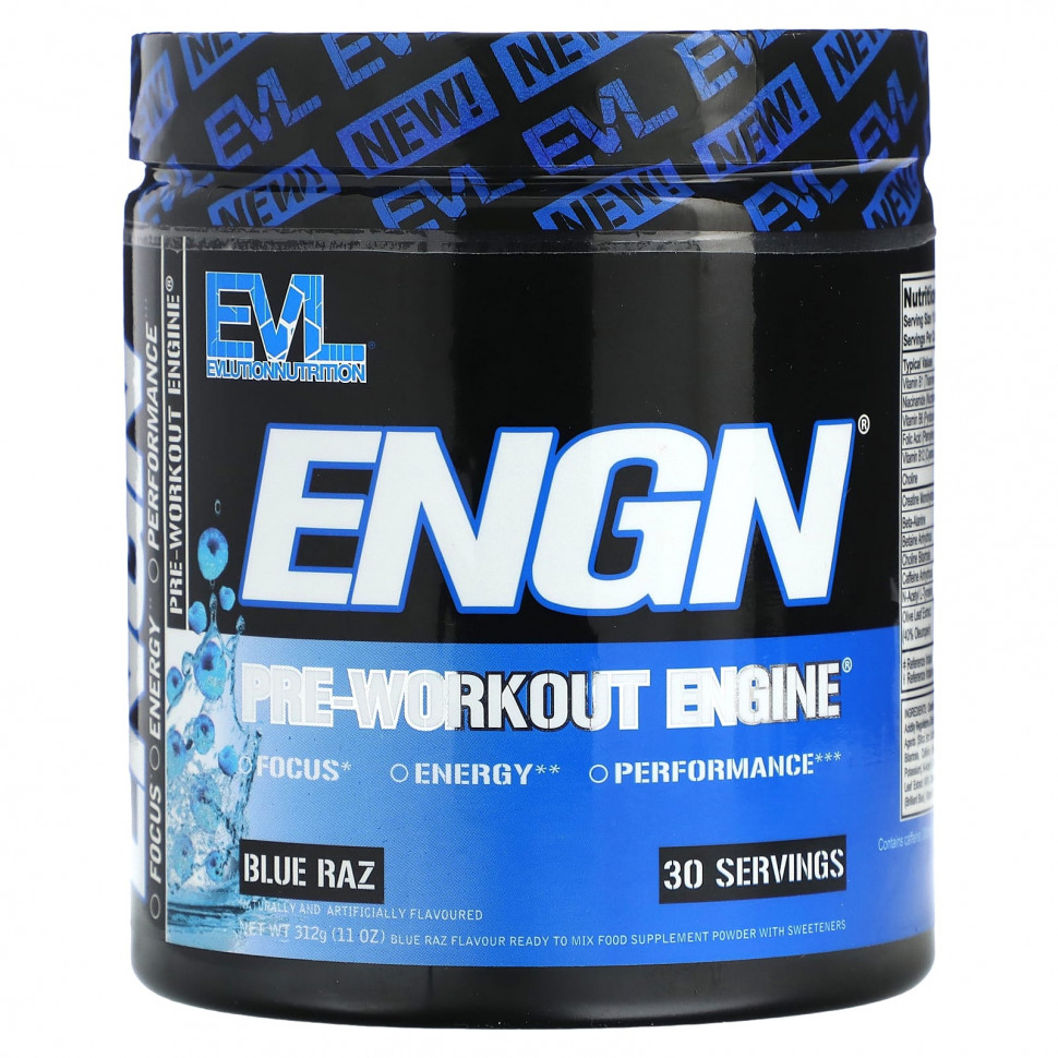 EVLution Nutrition, ENGN, Pre-Workout Engine, Blue Raz, 312  (11 )  4620