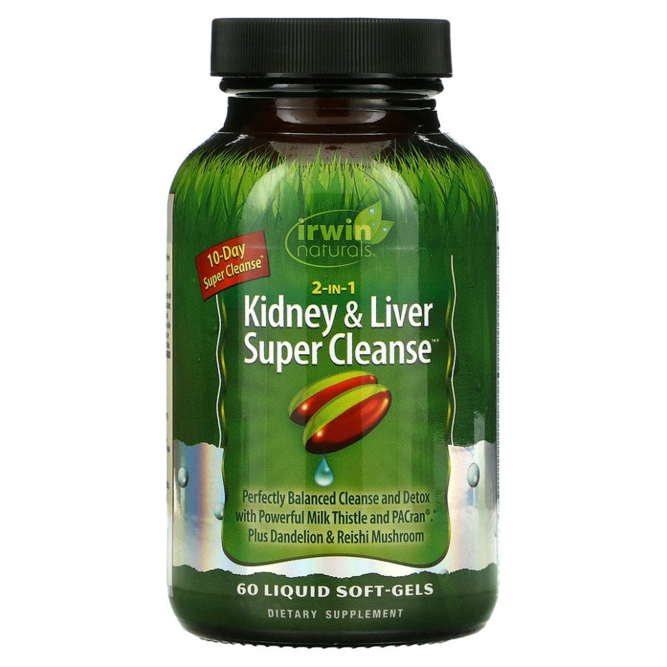 Irwin Naturals, 2 in 1 Kidney & Liver Super Cleanse, 60    5010