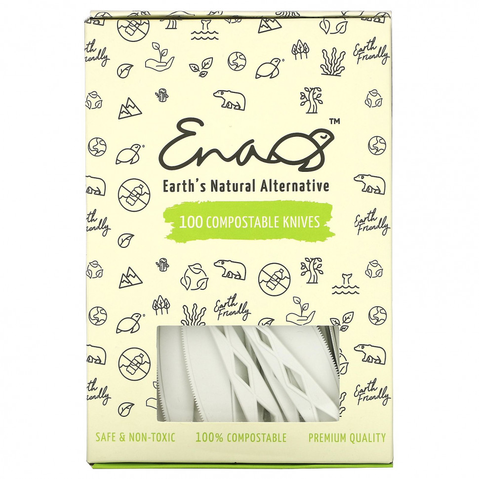 Earth's Natural Alternative, Compostable Knifes, 100 Pack  2440