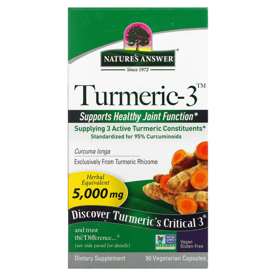  IHerb () Nature's Answer, Turmeric-3, 5,000 mg, 90 Vegetarian Capsules, ,    4720 