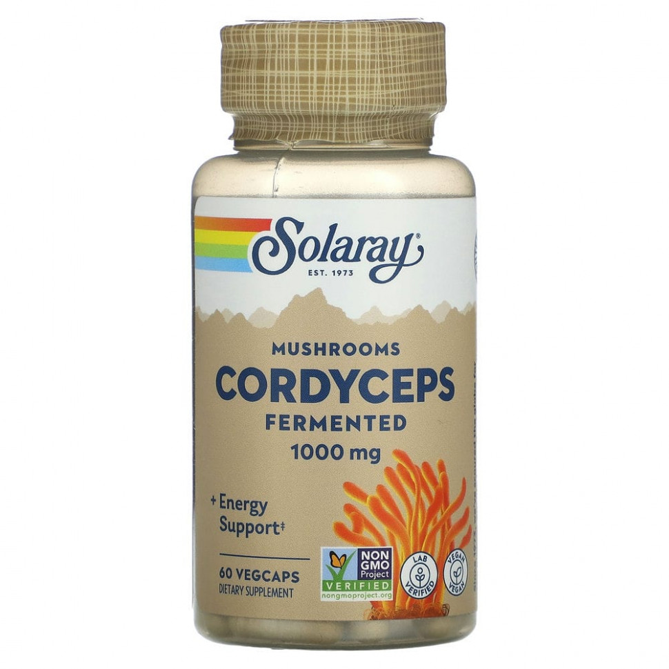 Solaray, Organic Grown Fermented Cordyceps, 500 mg, 60 VegCaps  3660