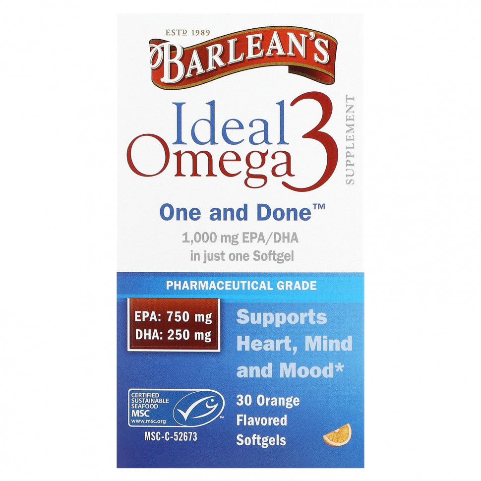 Barlean's, Ideal Omega 3, , 30    4440