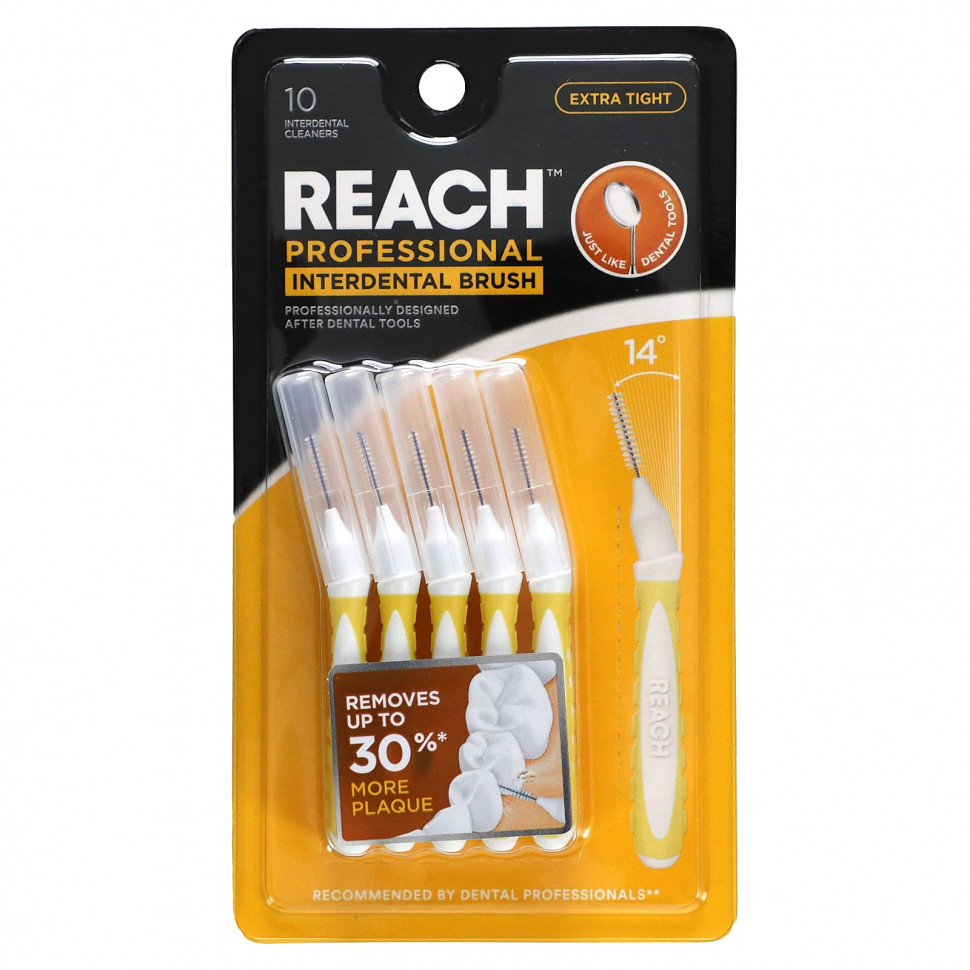 Reach, Professional Interdental Brush, Extra Tight, 10 Interdental Cleaners  770