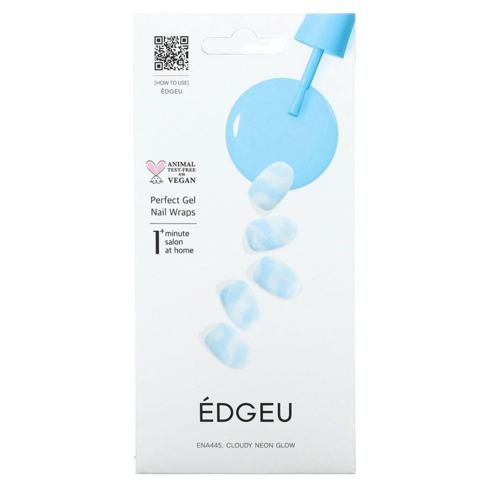 Edgeu, Perfect Gel Nail Wraps, ENA445, Cloudy Neon Glow,   16   2060