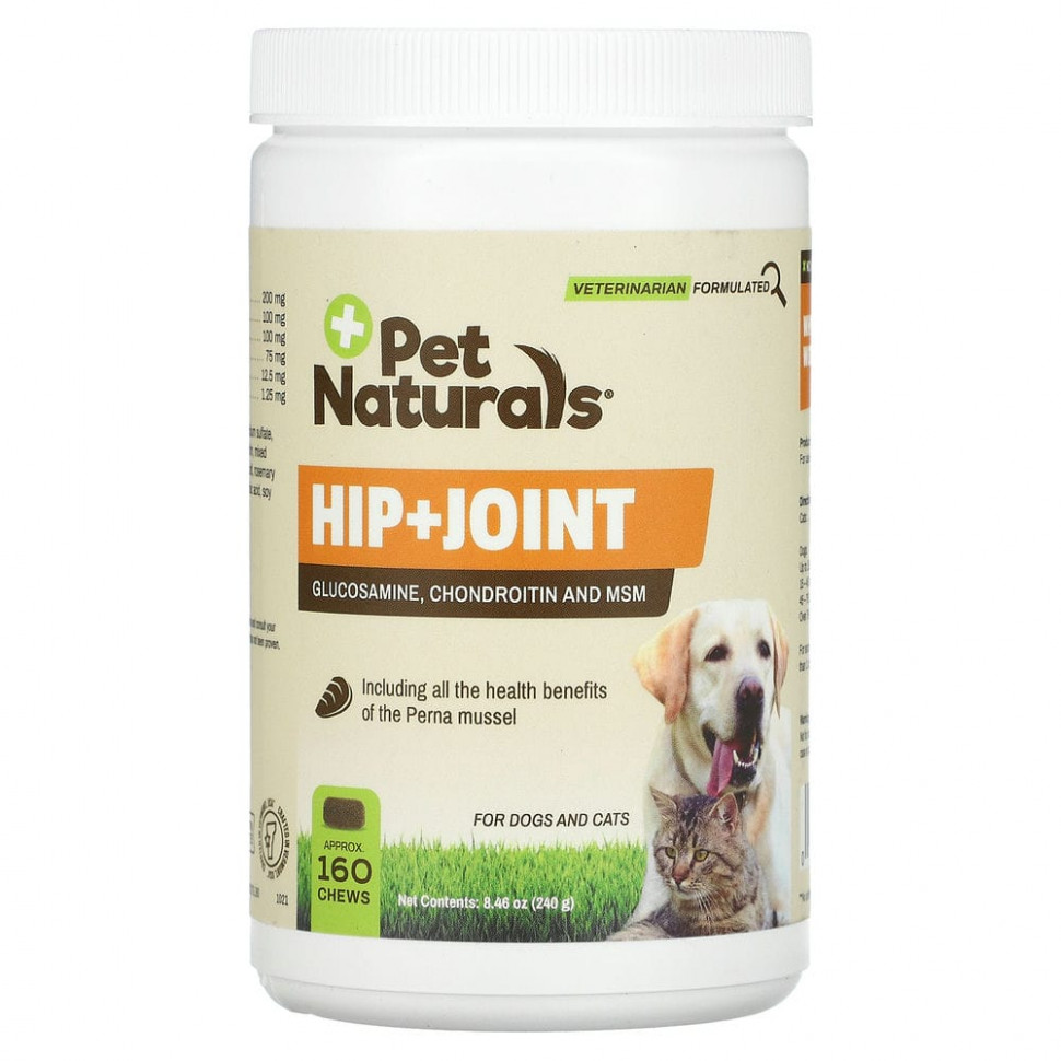 Pet Naturals of Vermont, Hip + Joint,     ,    ,  160  , 240  (8,46 )  4540