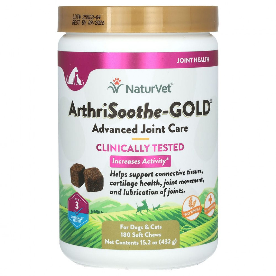 NaturVet, ArthriSoothe-GOLD,  ,  3, 180  , 15.2  (432 )  6080