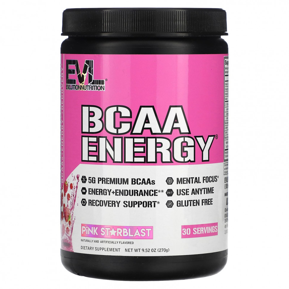 EVLution Nutrition, BCAA ENERGY, Pink Starblast, 270  (9,52 )  3800