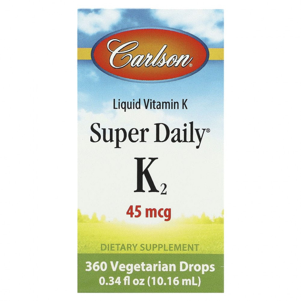 Carlson, Liquid Vitamin K, Super Daily K2, 0.34 fl oz (10.16 ml)  4180