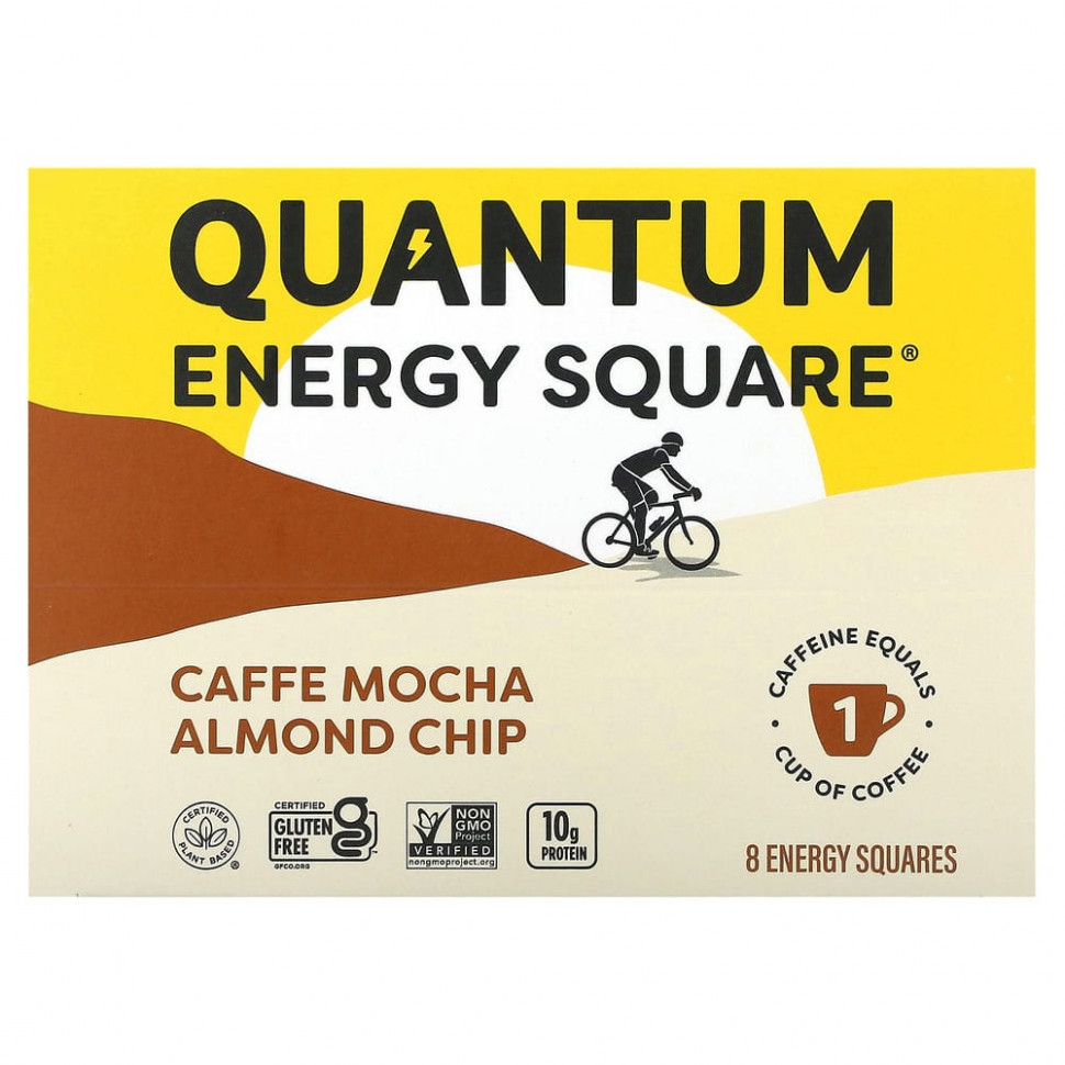  IHerb () QUANTUM ENERGY SQUARE, Caffe Mocha Almond Chip, 8 Squares, 1.69 oz (48 g) Each, ,    4270 