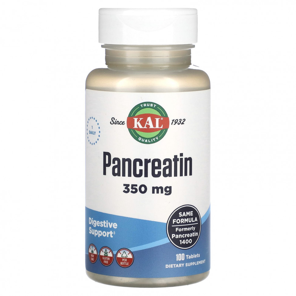 KAL, Pancreatin, 350 mg, 100 Tablets  1990