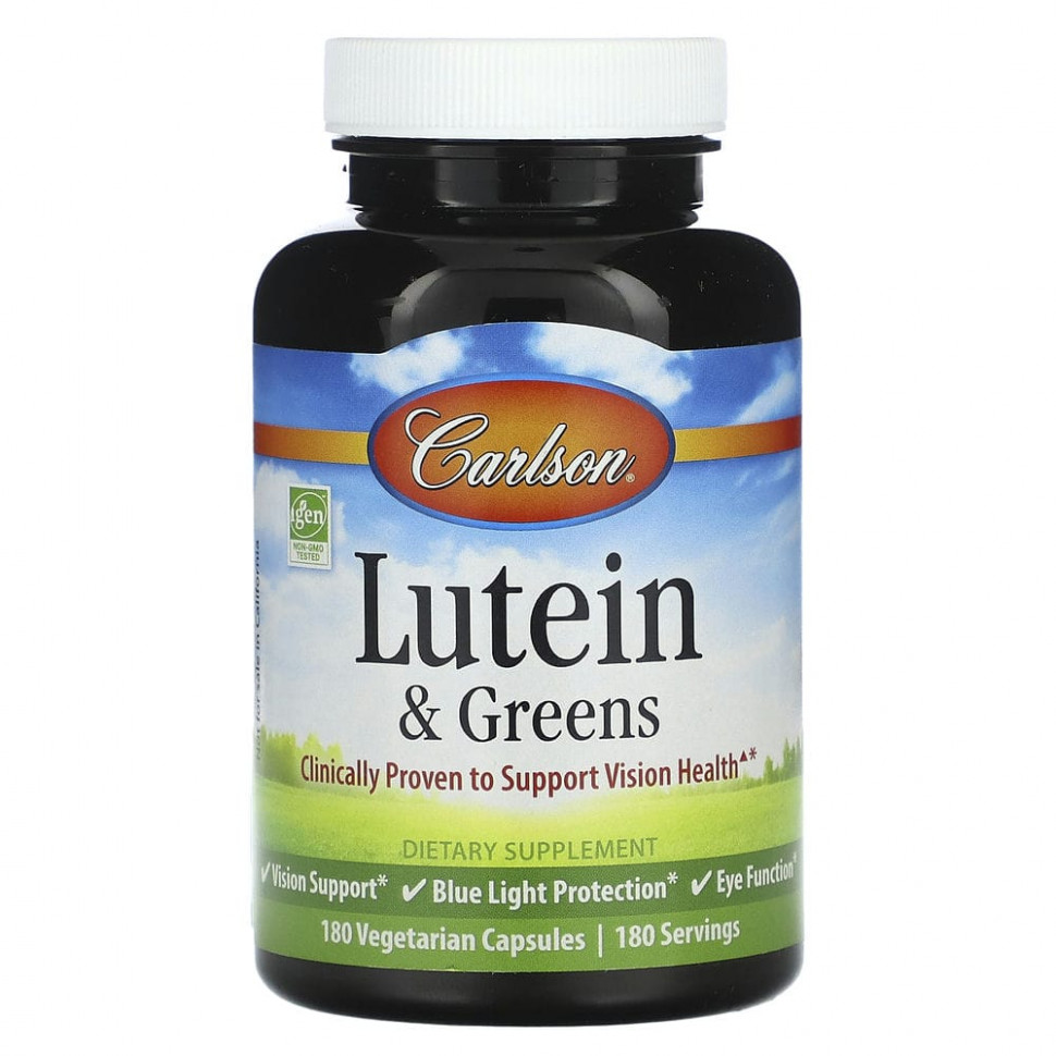 Carlson, Lutein & Greens, 180 Vegetarian Capsules  13430