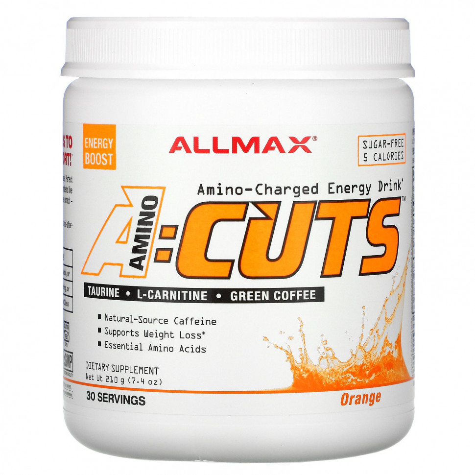 ALLMAX Nutrition, ACUTS, Amino-Charged Energy Drink, Arctic Orange, 7.4 oz (210 g)  4040