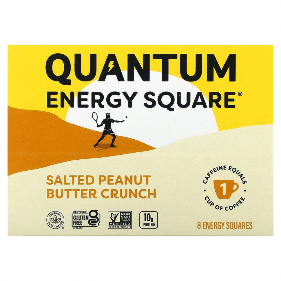 QUANTUM ENERGY SQUARE, Salted Peanut Butter Crunch, 8 Squares, 1.69 oz (48 g) Each  4270