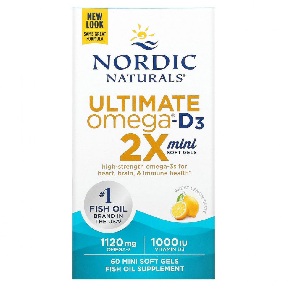 Nordic Naturals, Ultimate Omega 2X   D3, , 60  -  5580