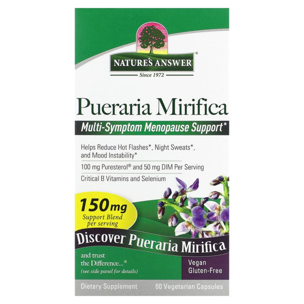 Nature's Answer, Pueraria Mirifica, 100 mg, 60 Vegetarian Capsules  3950