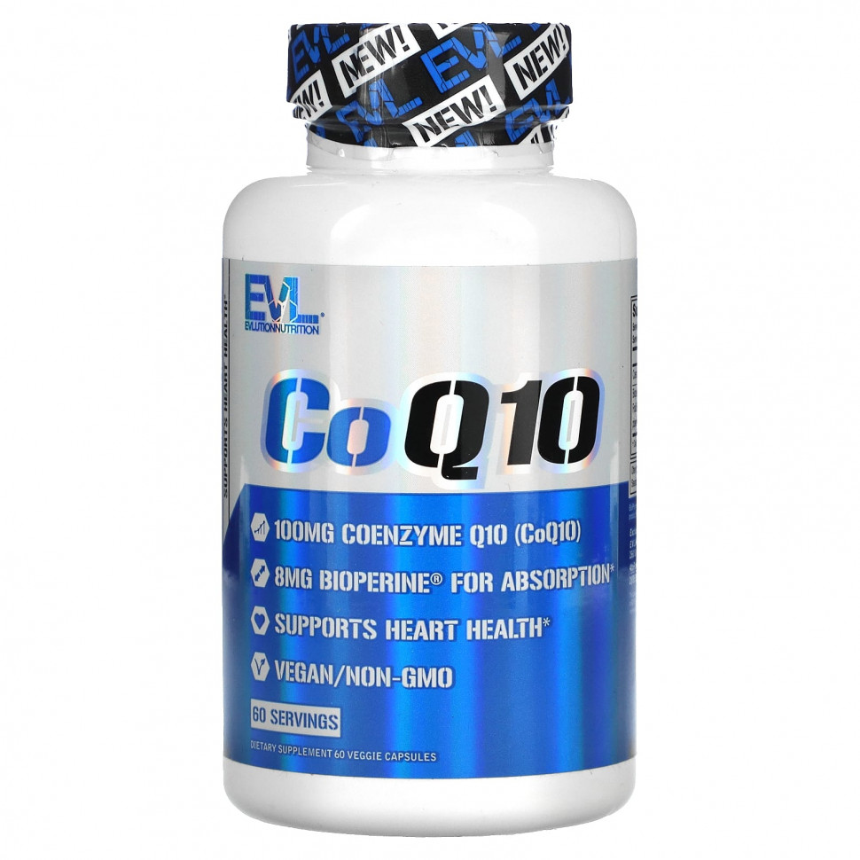 EVLution Nutrition, CoQ10, 100 mg, 60 Veggie Capsules  2950