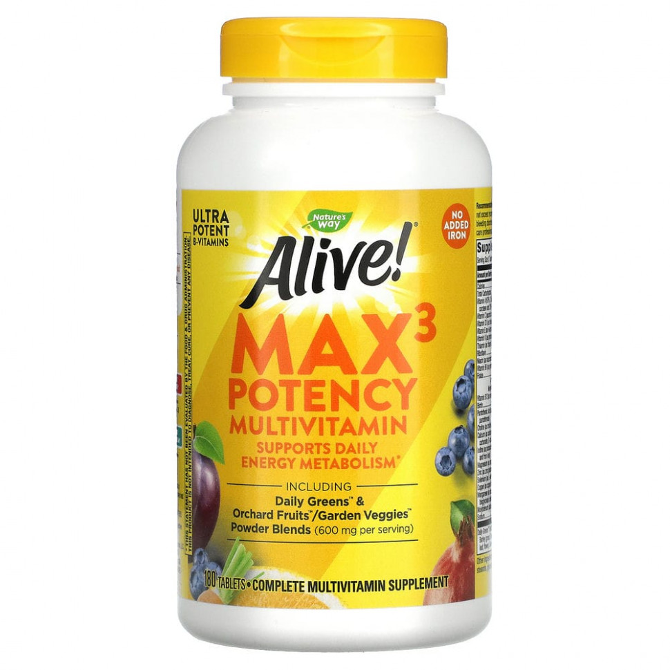 Nature's Way, Alive! Max3 Potency,   ,   , 180   8060