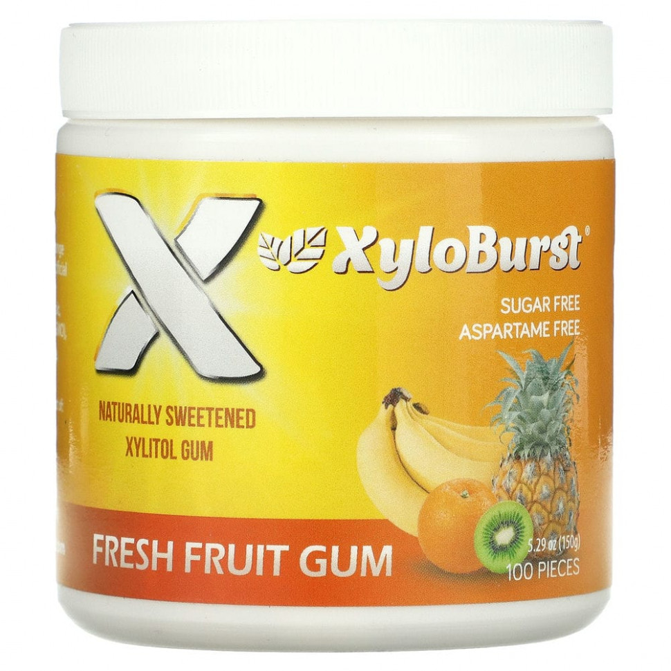  IHerb () Xyloburst, Xylitol Chewing Gum, Fresh Fruit , 5.29 oz (150 g), 100 Pieces, ,    1780 