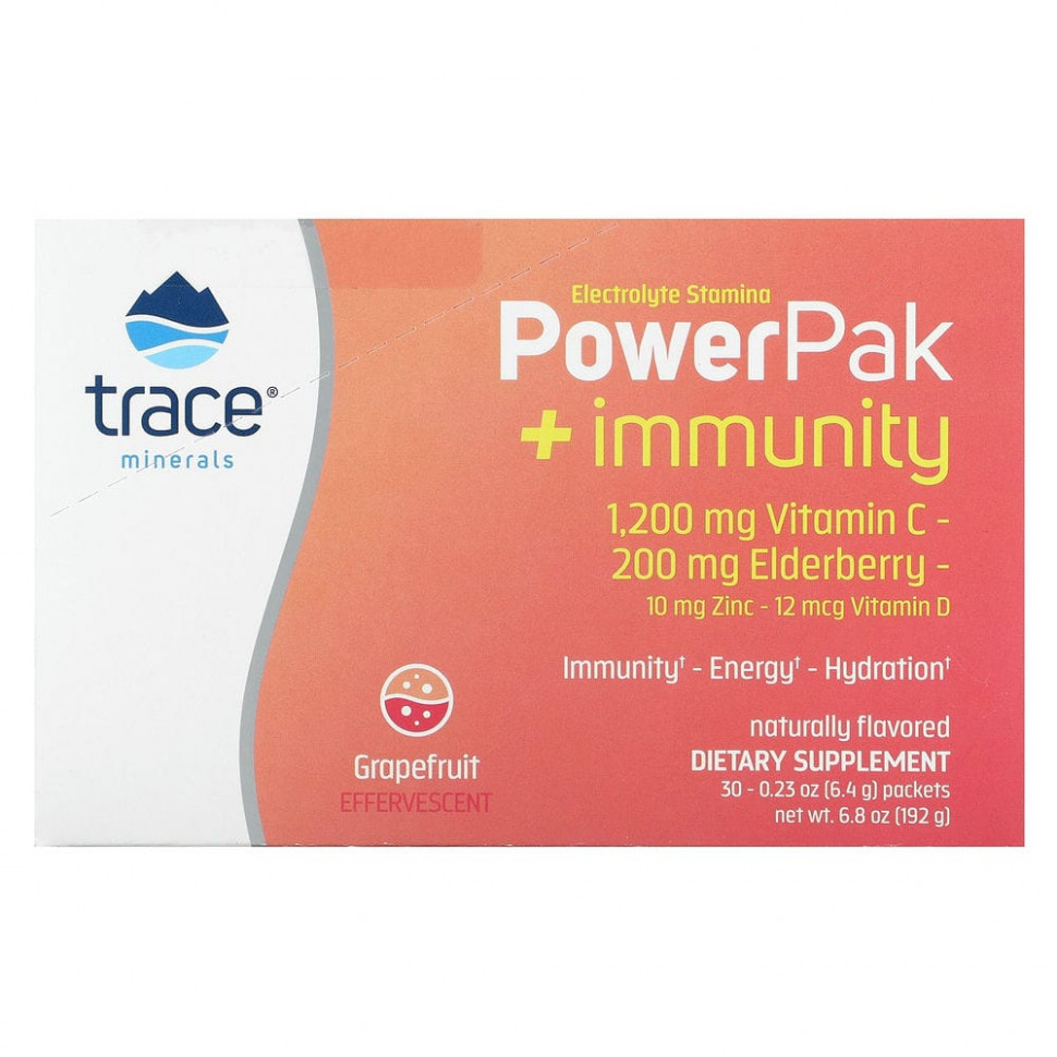 Trace Minerals , Electrolyte Stamina, PowerPak + Immunity, , 30   6,4  (0,23 )  3880