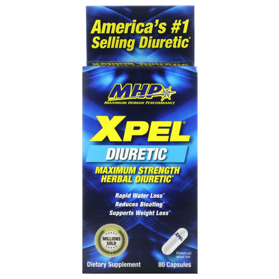 MHP, XPEL, Maximum Strength Herbal Diuretic, 80 Capsules  3280