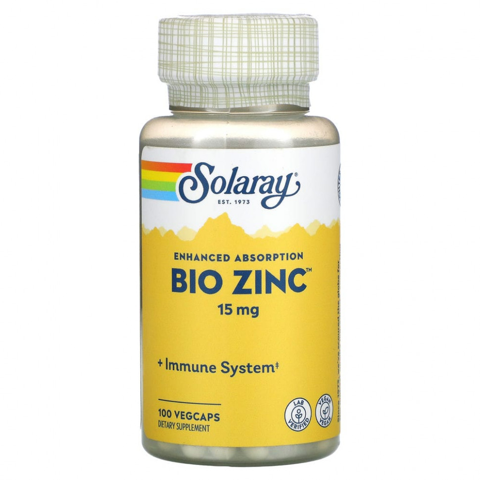 Solaray, Bio Zinc, 15 , 100    1220