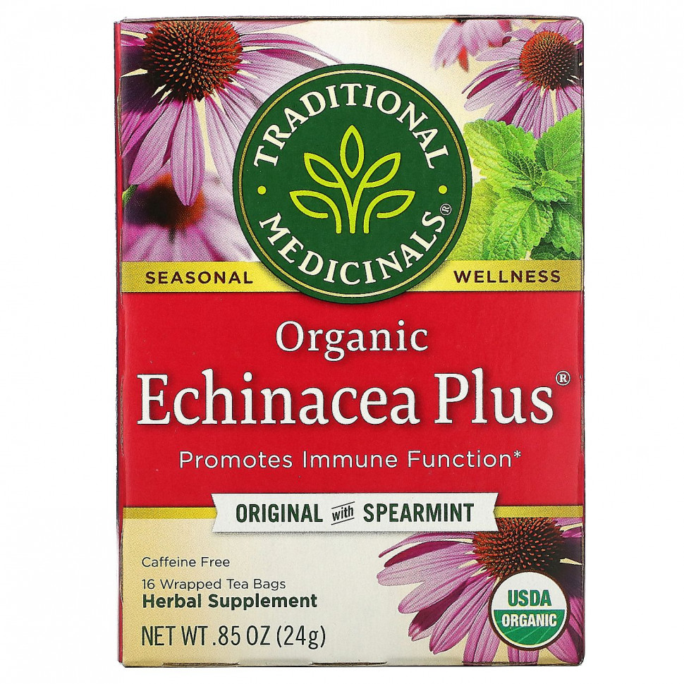  IHerb () Traditional Medicinals, Organic Echinacea Plus,    ,  , 16    , 24  (0,85 ), ,    1140 