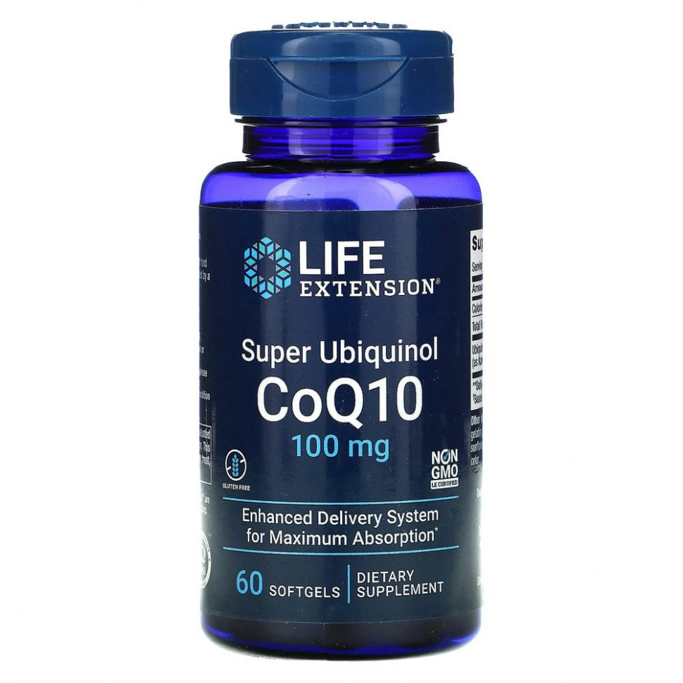 Life Extension, Super Ubiquinol CoQ10 with Enhanced Mitochondrial Support, 100 , 60     6160