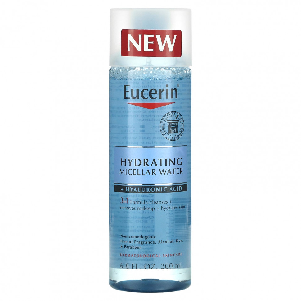 Eucerin, Hydrating Micellar Water + Hyaluronic Acid, 6.8 fl oz (200 ml)  2180