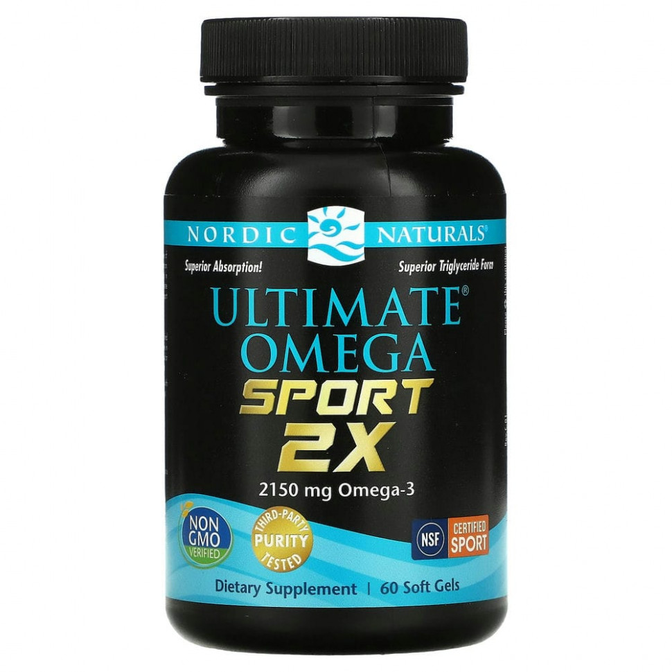 Nordic Naturals, Ultimate Omega Sport 2x, 2,150 mg, 60 Soft Gels  8210