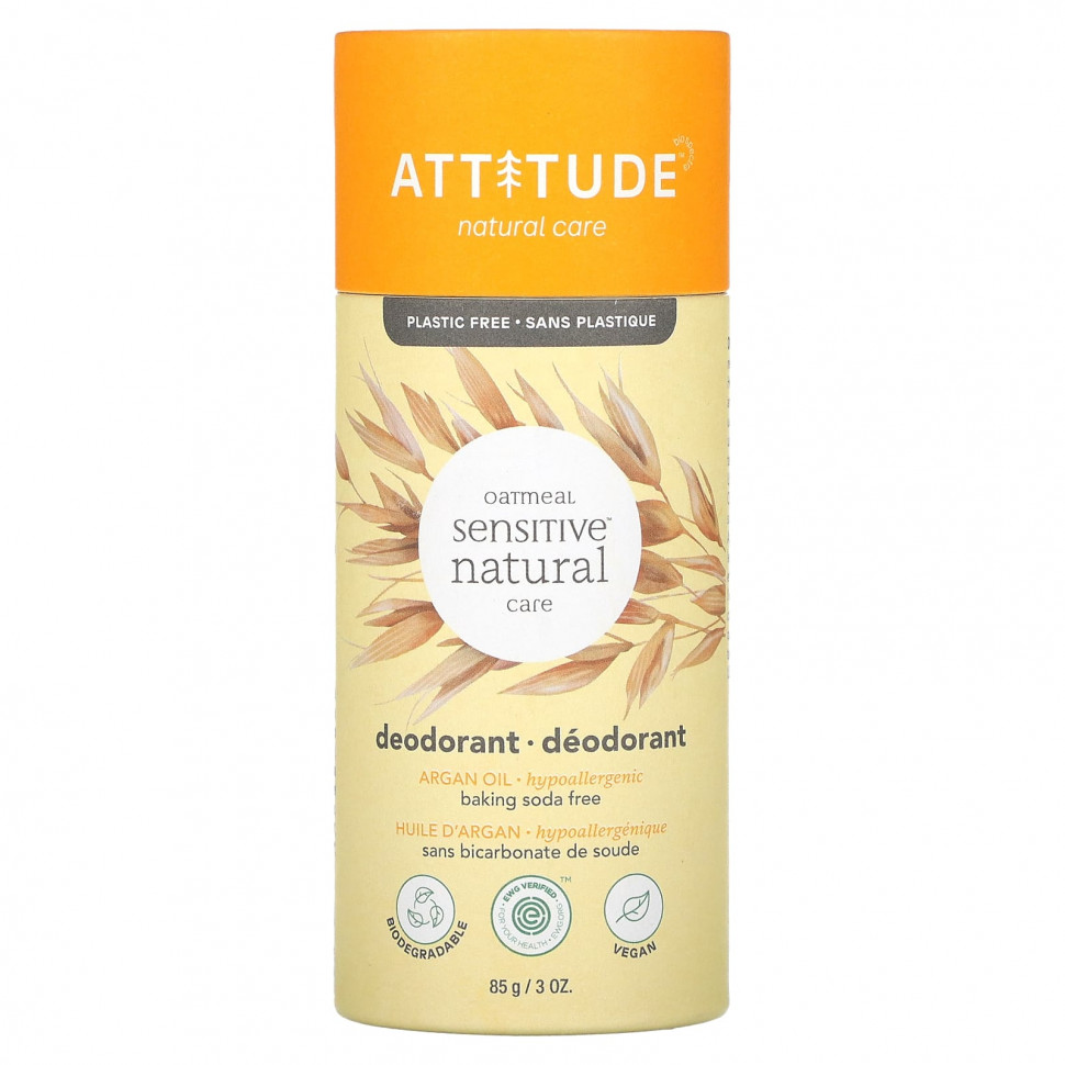 ATTITUDE, Oatmeal Sensitive Natural Care Deodorant,  , 85  (3 )  2840