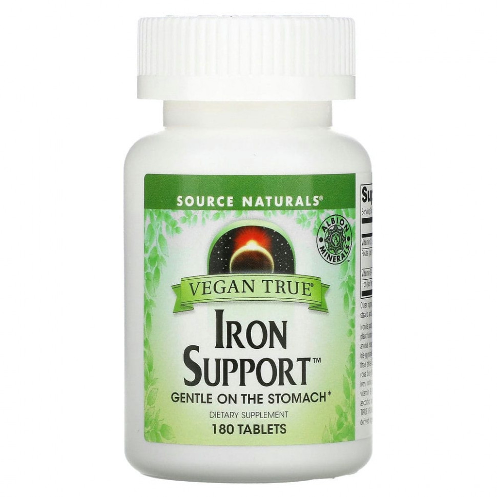Source Naturals, Vegan True, Iron Support (    ,   ), 180   2580