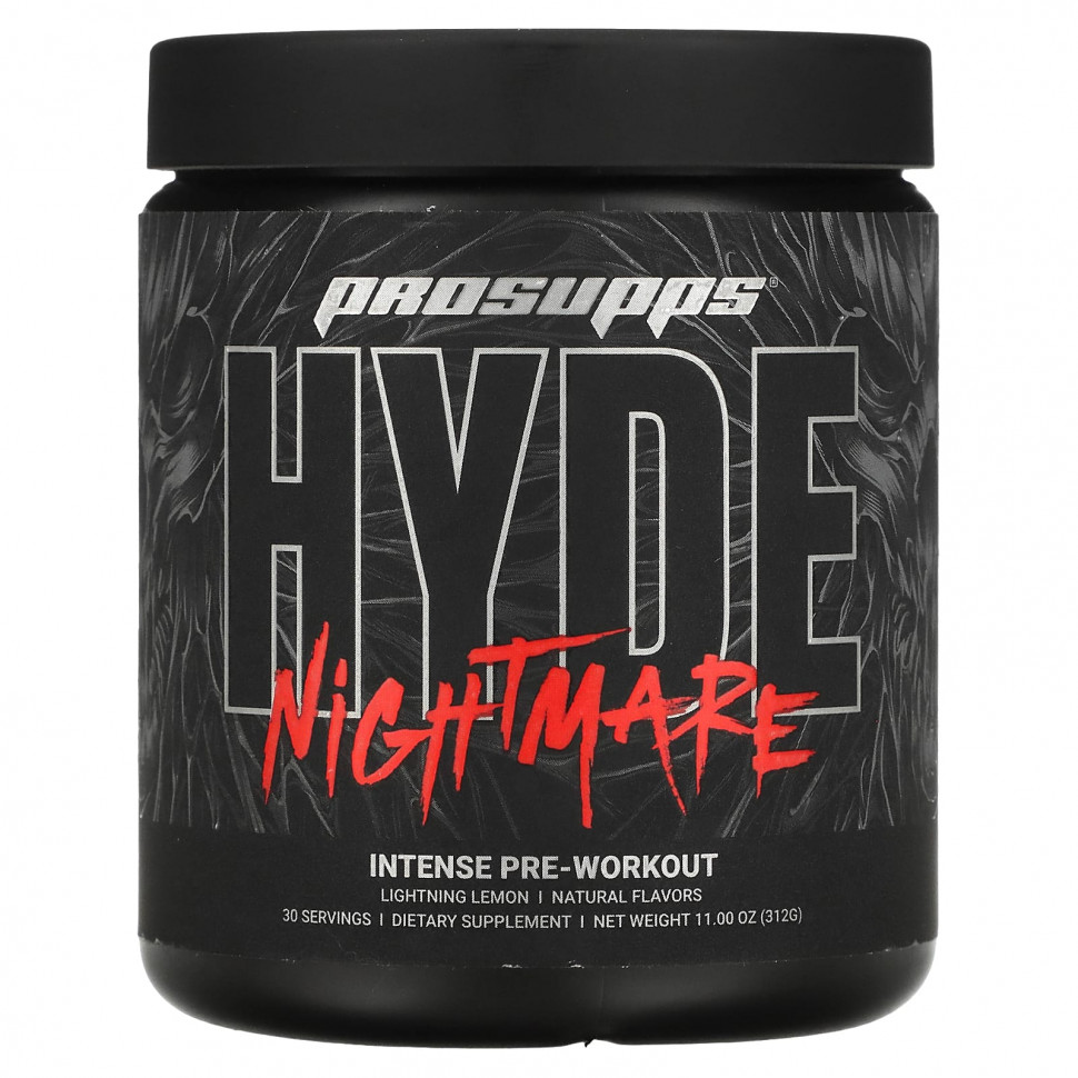 ProSupps, Hyde Nightmare, Intense Pre-Workout, Lightning Lemon, 11 oz (312 g)  7780