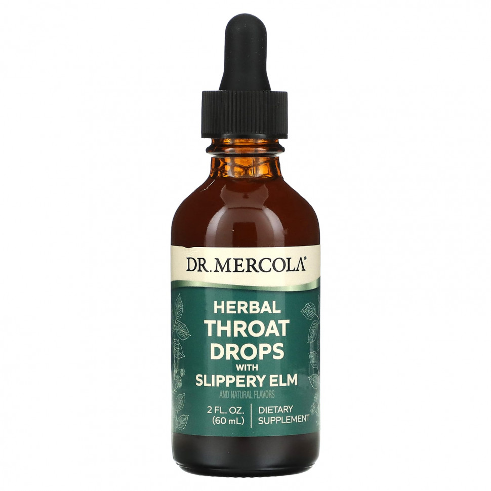 Dr. Mercola, Herbal Throat Drops with Slippery Elm, 2 fl oz (60 ml)  5170