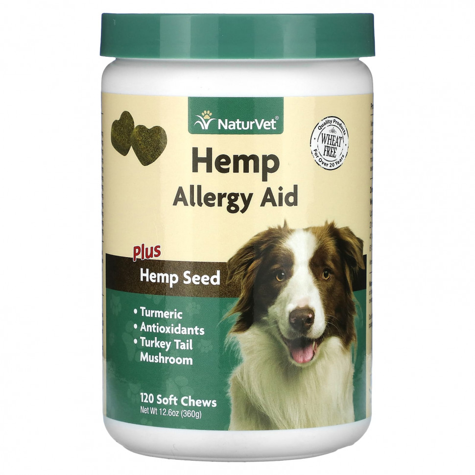 NaturVet, Hemp Allergy Aid Plus Hemp Seed,  , 120  , 360  (12,6 )  3560