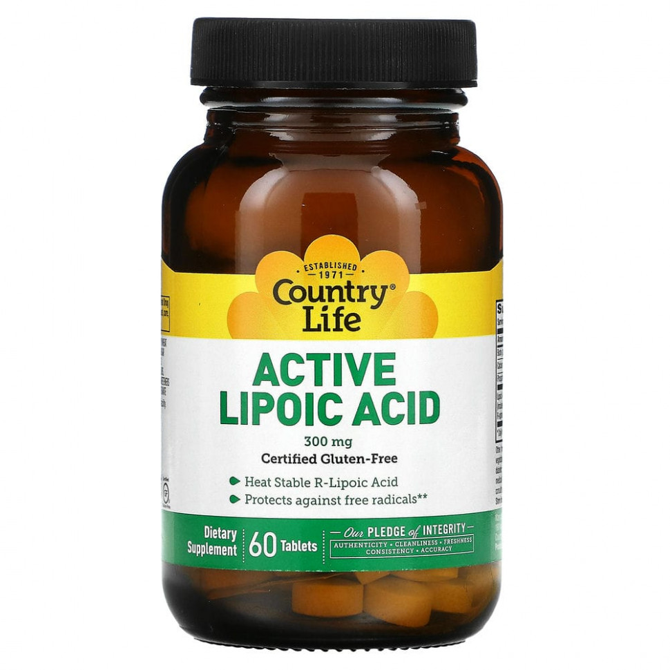 Country Life, Active Lipoic Acid, Time Release, 300 mg, 60 Tablets  4440