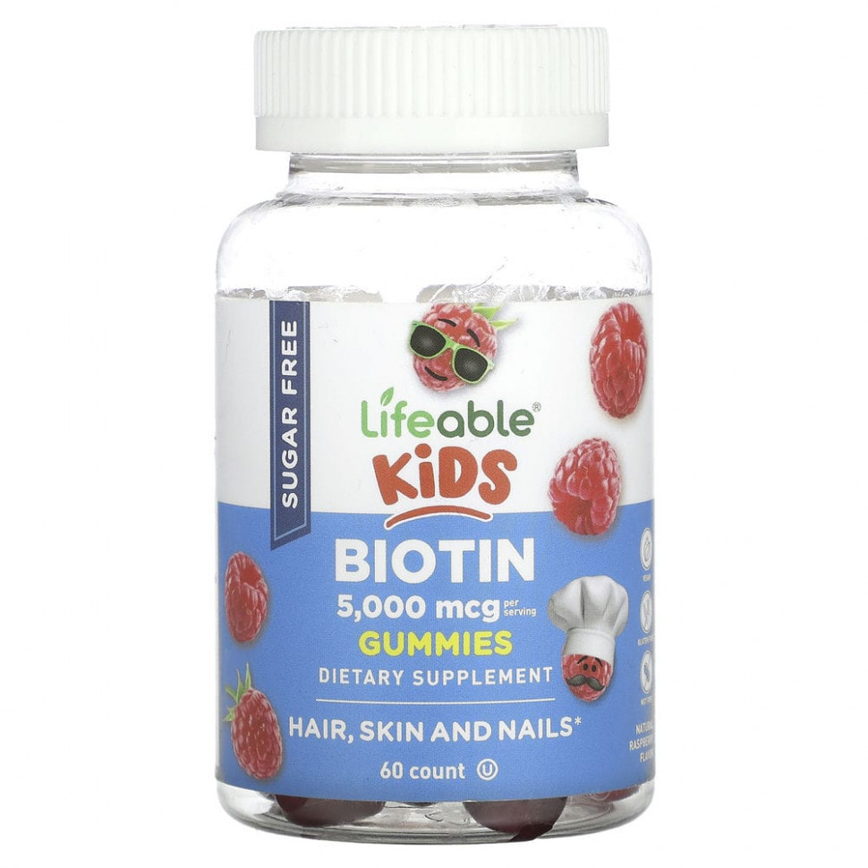 Lifeable, Kids Biotin Gummies, , 2500 , 60 .  2680