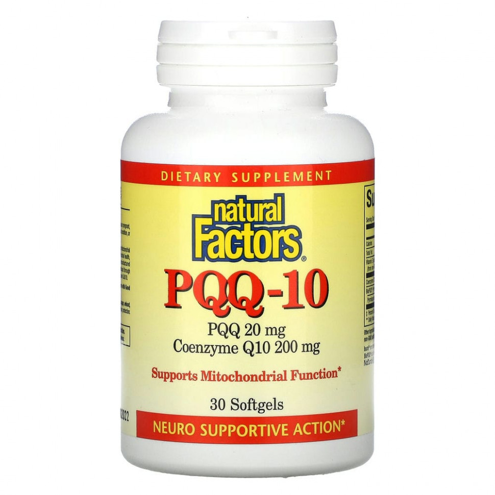 Natural Factors, PQQ-10, PQQ 20 ,  Q10 200 , 30   4590