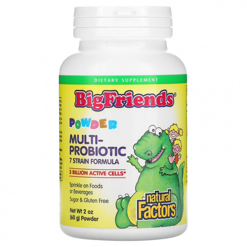 Natural Factors, BigFriends, Multi-Probiotic Powder, 3 Billion , 2 oz (60 g)  3200