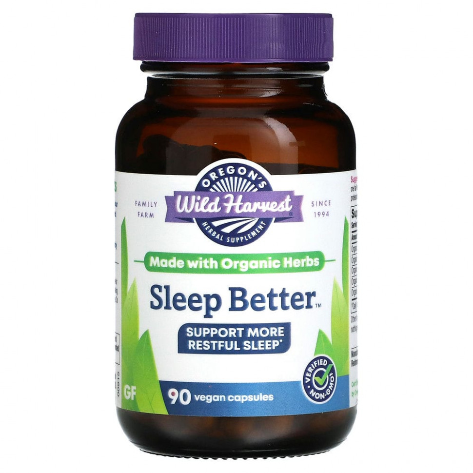 Oregon's Wild Harvest, Sleep Better, 90 Non-GMO Vegetarian Capsules  4400