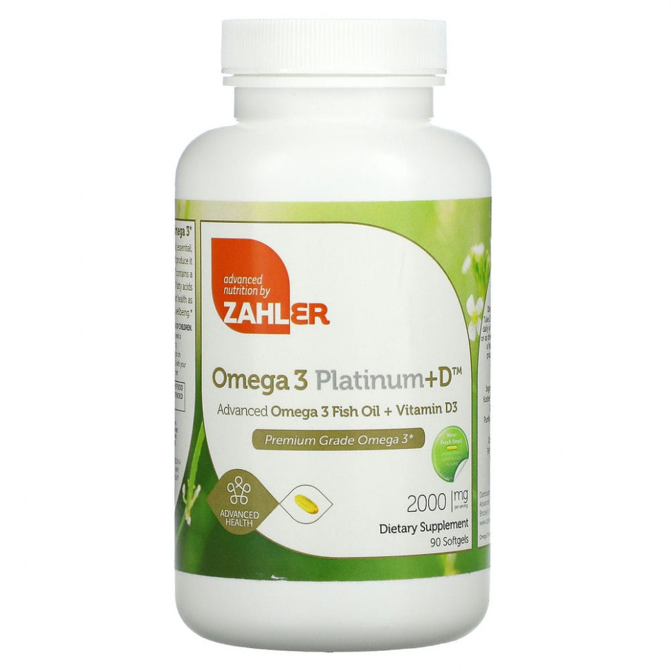 Zahler, Omega 3 Platinum+D,     -3   D3, 1000 , 90   4710