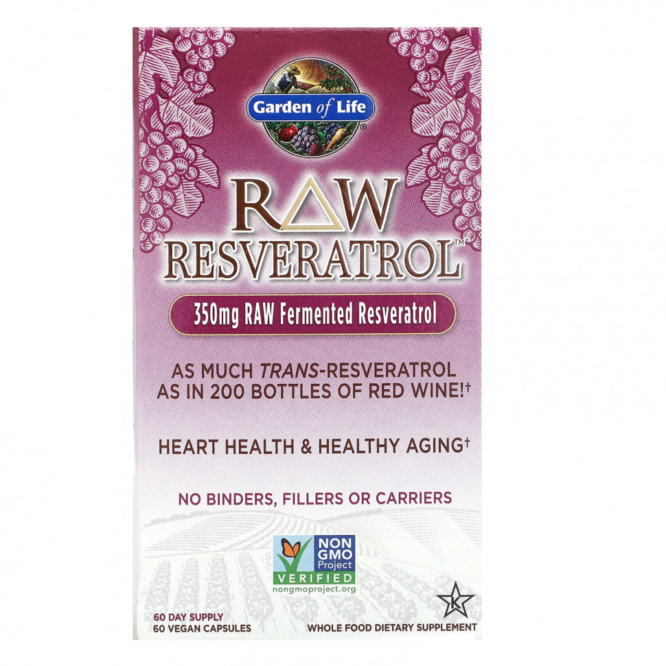 Garden of Life, RAW Resveratrol, 350 , 60    8250