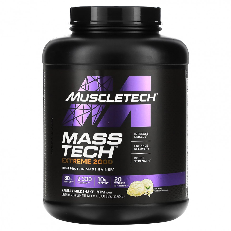  IHerb () MuscleTech, Mass Tech Extreme 2000, Vanilla Milkshake, 6 lbs (2.72 kg), ,    9300 