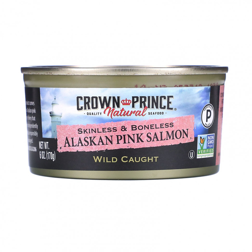 Crown Prince Natural, Pacific Pink Salmon, Skinless & Boneless , 6 oz (170 g)  1440