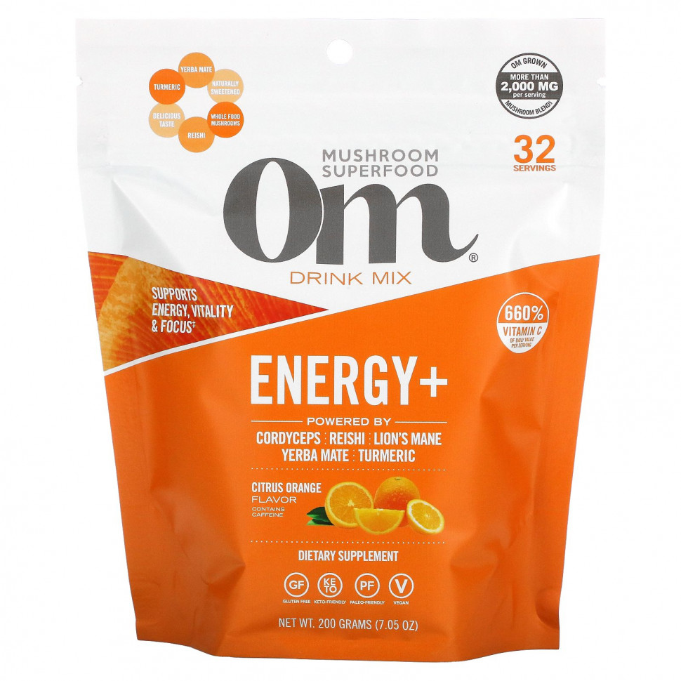  IHerb () Om Mushrooms, Energy + Drink Mix,   , 200  (7,05 ), ,    9330 