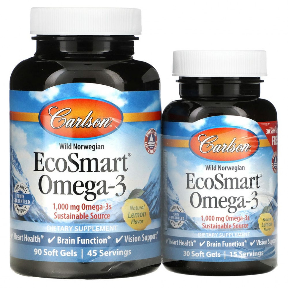 Carlson Labs, EcoSmart Omega-3,   , 1000 , 90 + 30    4690