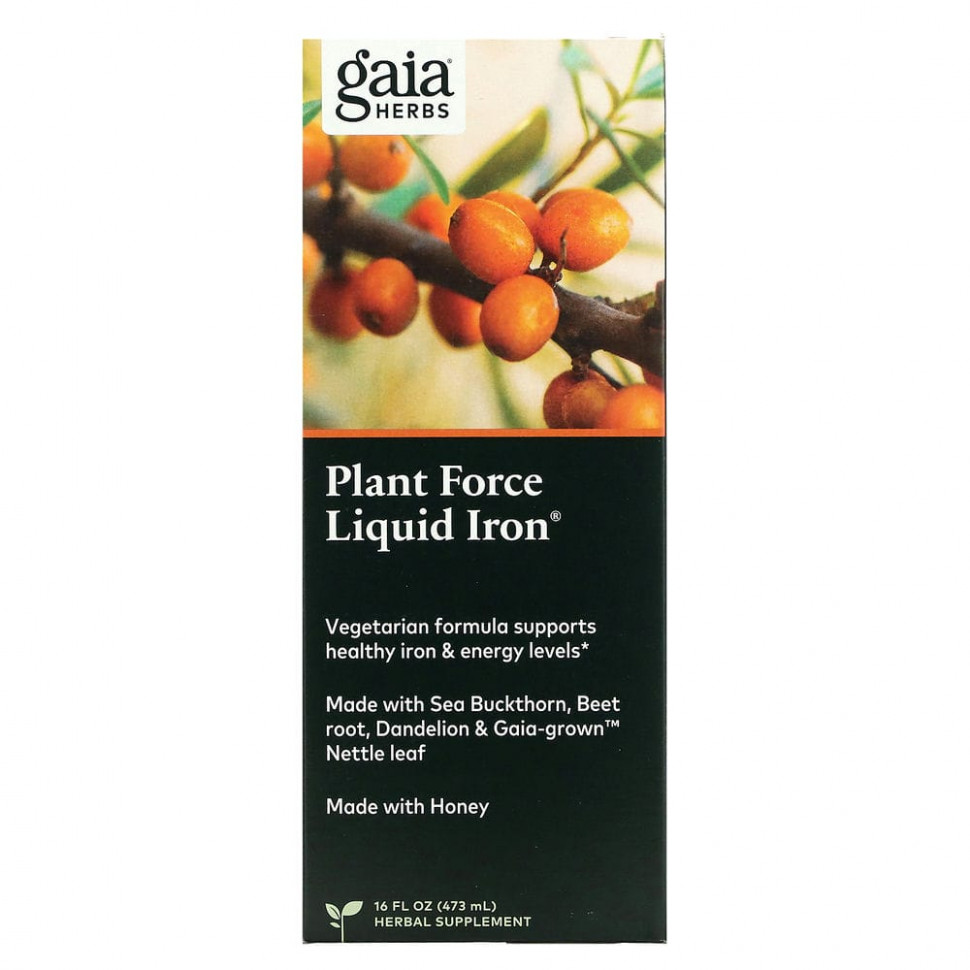 Gaia Herbs, Plant Force Liquid Iron, 473  (16 . )  7400
