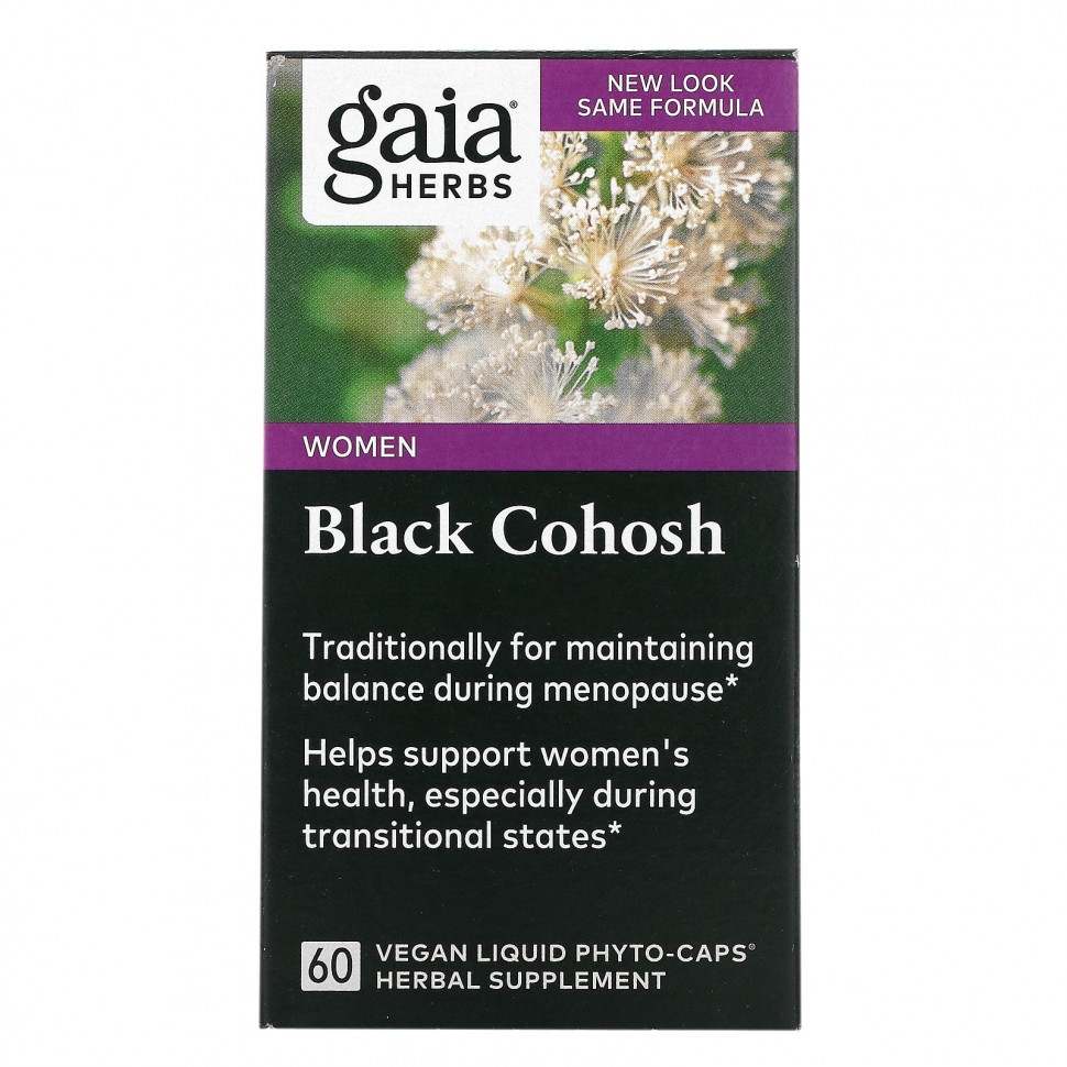 Gaia Herbs, Single Herbs, Black Cohosh, 60 Vegan Liquid Phyto-Caps  4920