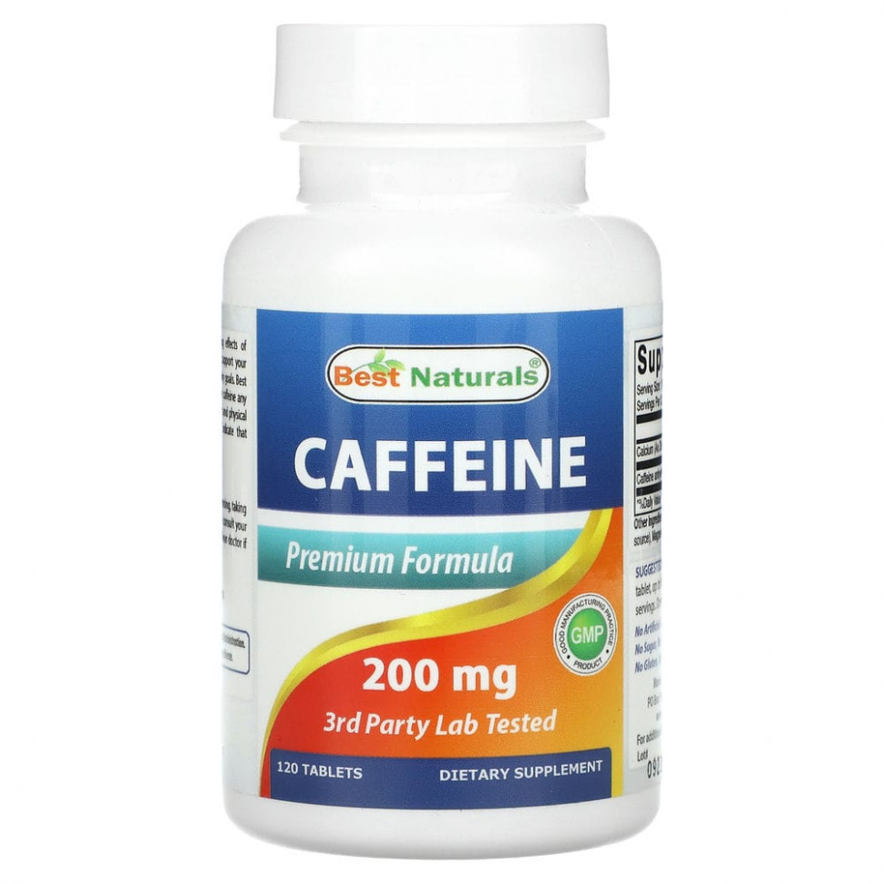 Best Naturals, Caffeine, 200 mg, 120 Tablets  1650