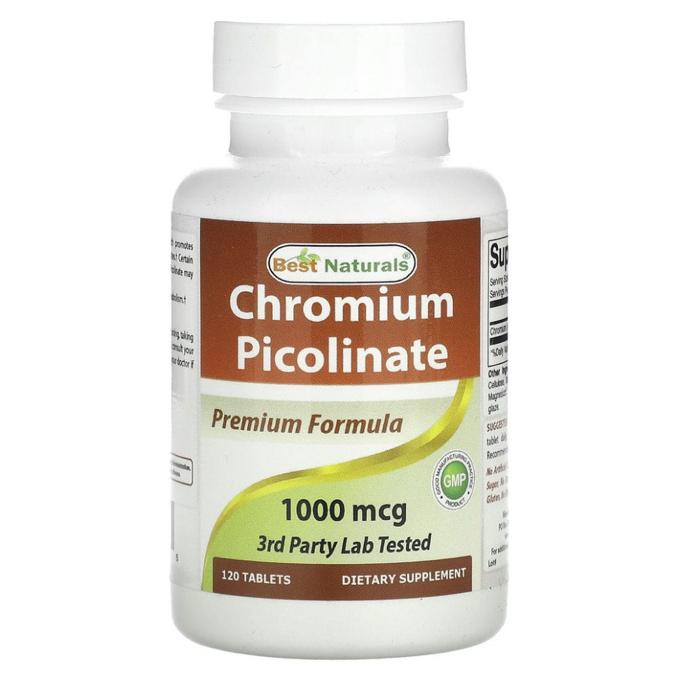 Best Naturals, Chromium Picolinate, 1000 mcg , 120 Tablets  1810