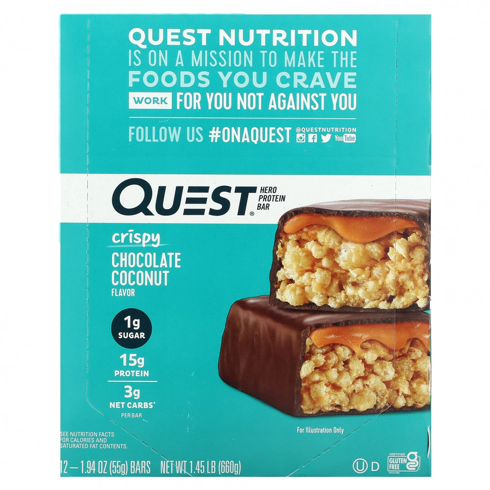 Quest Nutrition, Hero Protein Bar,    , 12 , 55  (1,94 )  7120